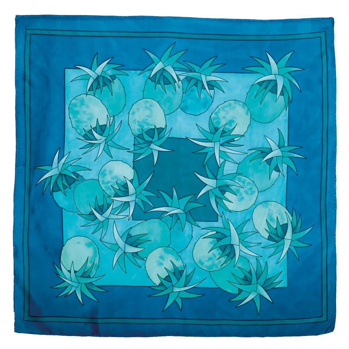 Square 100% silk - 90x90cm Pineapple - White (Pack x3)