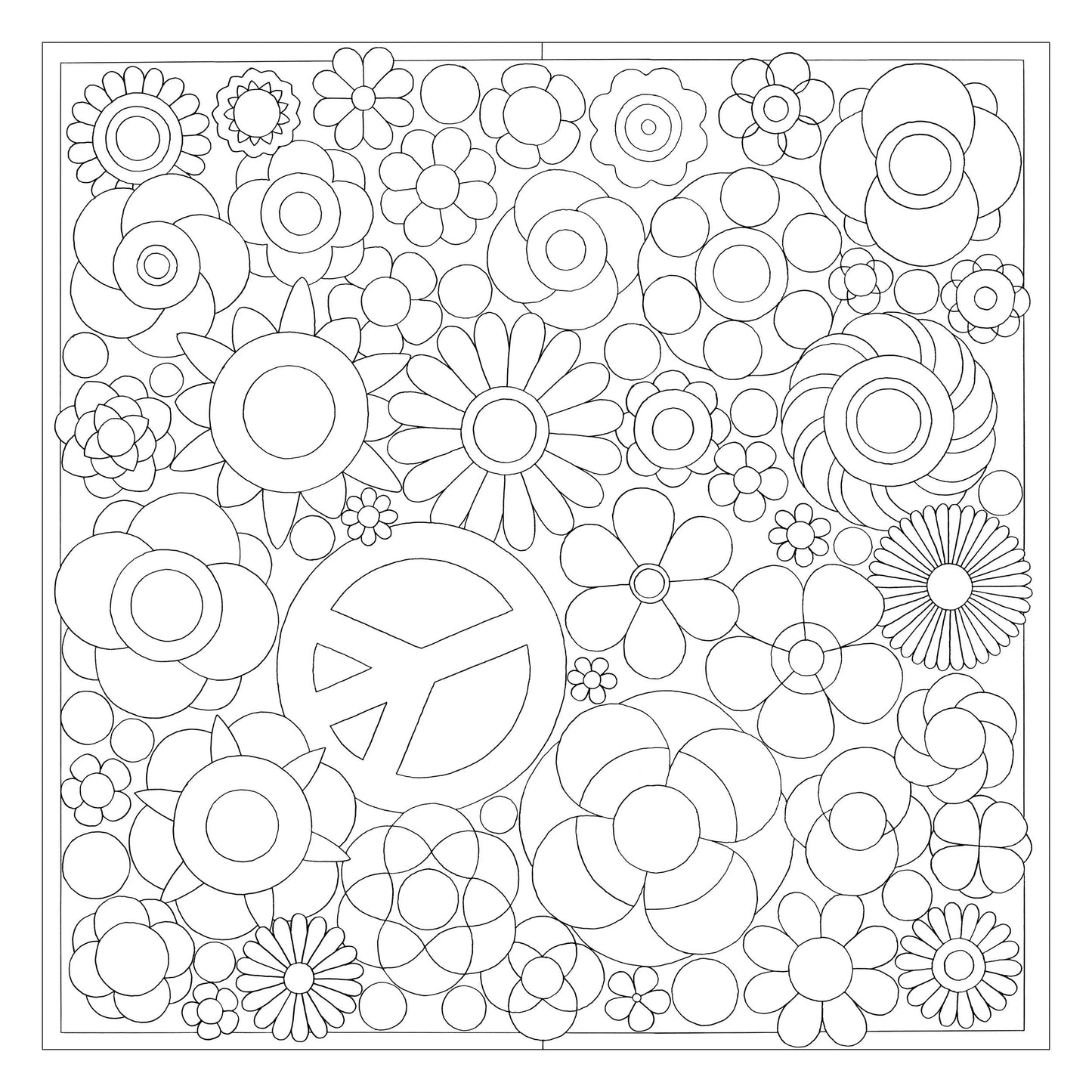 Square 100% silk - 90x90cm Peace - White (Pack x3)