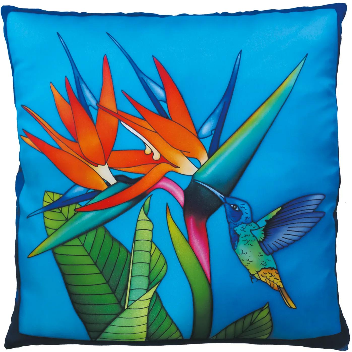 Cushion 100% silk - 40x40cm Colibri - White (Pack x3)