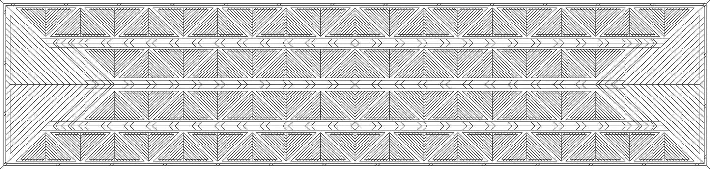 100% silk scarf - 180x43cm Triangles - White - New (Pack x3)