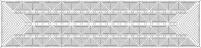 Sciarpa 100% seta - 180x43cm Triangoli - Bianco - Nuovo (Pacchetto x3)