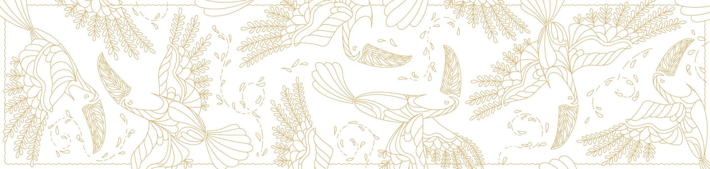 Scarf 100% silk - 180x43cm Flight - White - New (Pack x3)