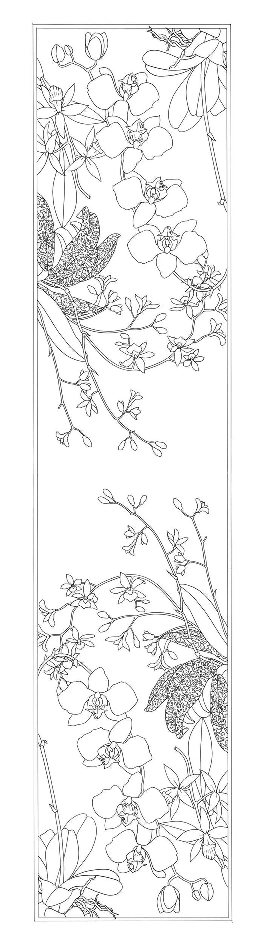 Scarf 100% silk - 180x43cm Orchidee - White (Pack x3)