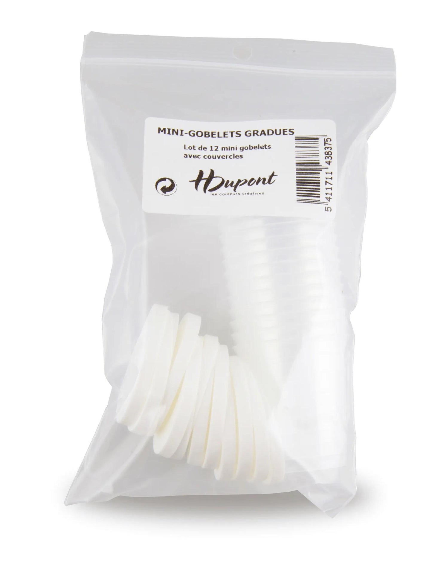 12 mini gob. grad 30ml + cover - Transparent (Pack x3)