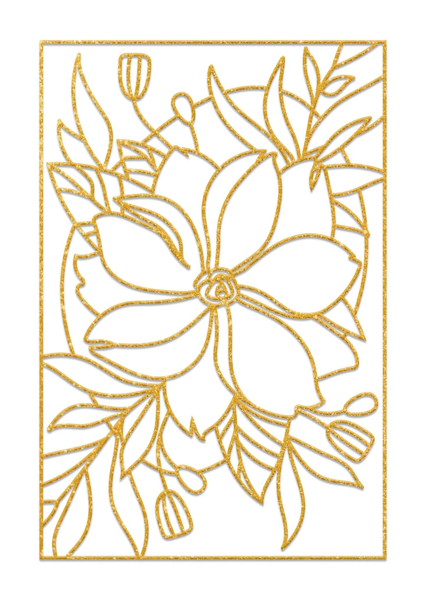 Set of 5 frames to paint - Floral - White (Pack x5)
