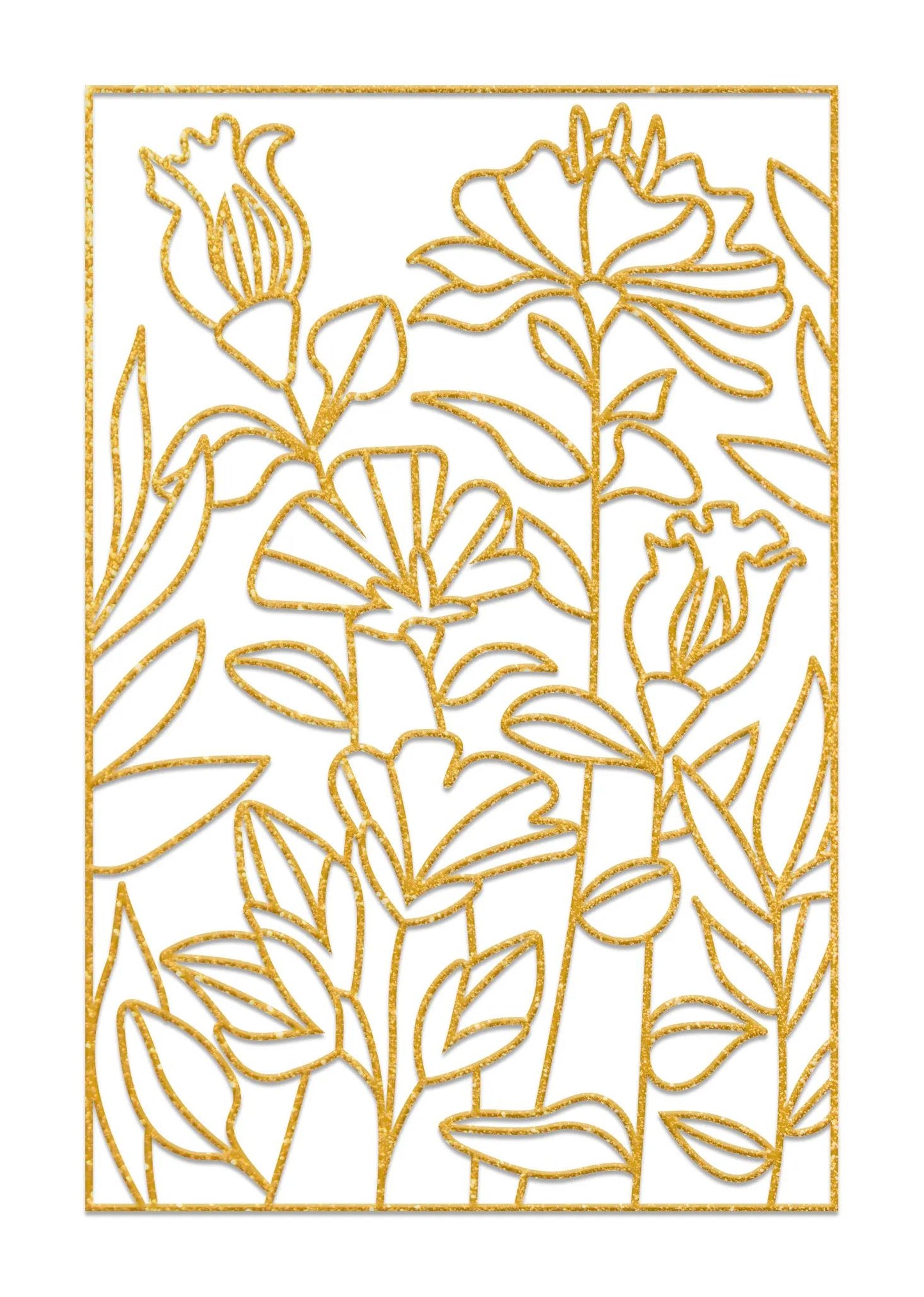 Set of 5 frames to paint - Floral - White (Pack x5)