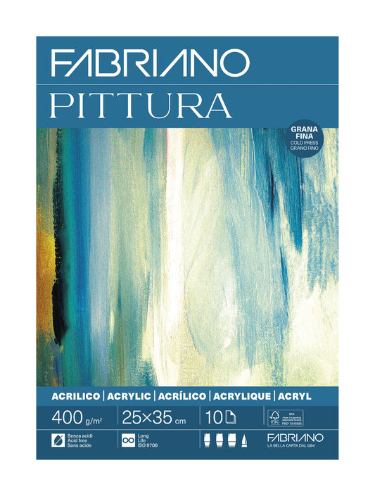 Fabriano Pittura Block - 25 x 35 cm - 400g - 10 Blatt (Paket x6)