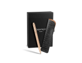 Set Kugelschreiber Ecridor™ Damier Roségold & Etui aus Leder Schwarz