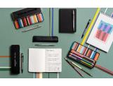Set Kugelschreiber Ecridor™ Paul Smith Silbergrau & Etui aus Leder Schwarz