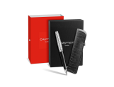 Set Kugelschreiber Léman™ Damier & Etui aus Leder Schwarz