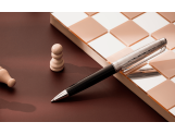 Set Kugelschreiber Léman™ Damier & Etui aus Leder Schwarz