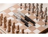 Set Kugelschreiber Léman™ Damier & Etui aus Leder Schwarz