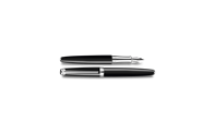Silver-Plated, Rhodium-Coated LÉMAN EBONY BLACK Fountain Pen