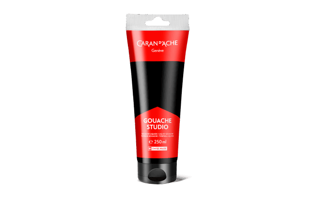 Tube 250 ml Gouache Studio Schwarz