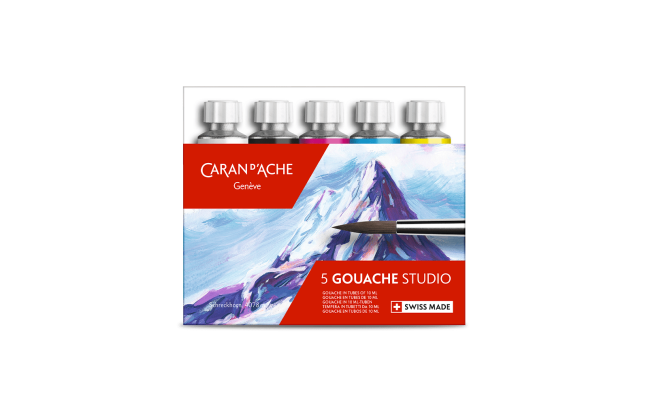 Etui 5 Farbtuben GOUACHE STUDIO 10 ml