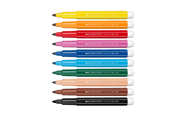 Cardboard boxe of Maxi 10 Fibre-tipped pens SWISSCOLOR