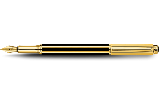 Stylo Plume VARIUS CHINA BLACK Plaqué Or