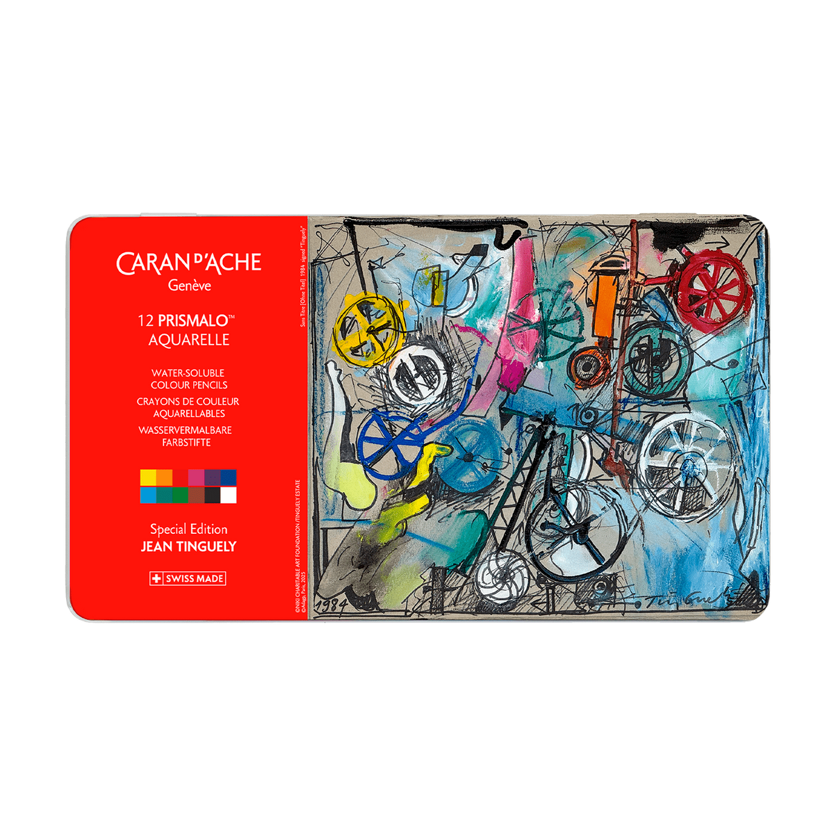 Etui 12 Farben PRISMALO™ AQUARELLE Jean Tinguely Sans Titre – Sonderedition
