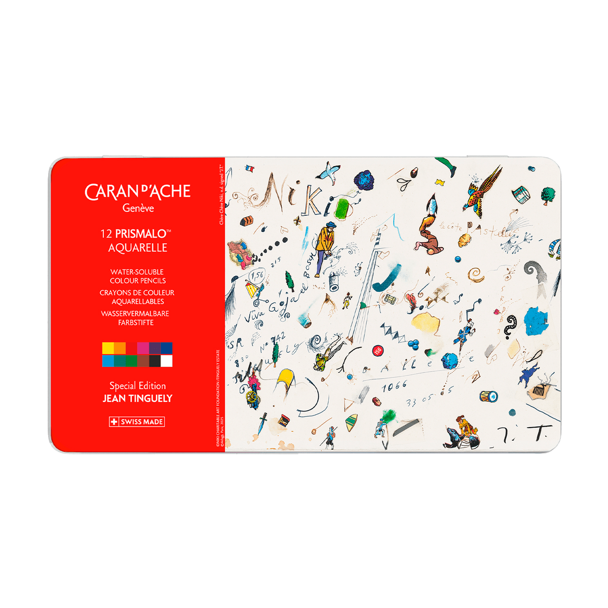 Scatola da 12 colori PRISMALO™ AQUARELLE Jean Tinguely Chère Chère Niki – Edizione speciale