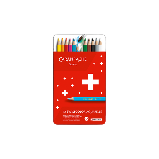 Etui mit 12 wasservermalbaren Farben SWISSCOLOR