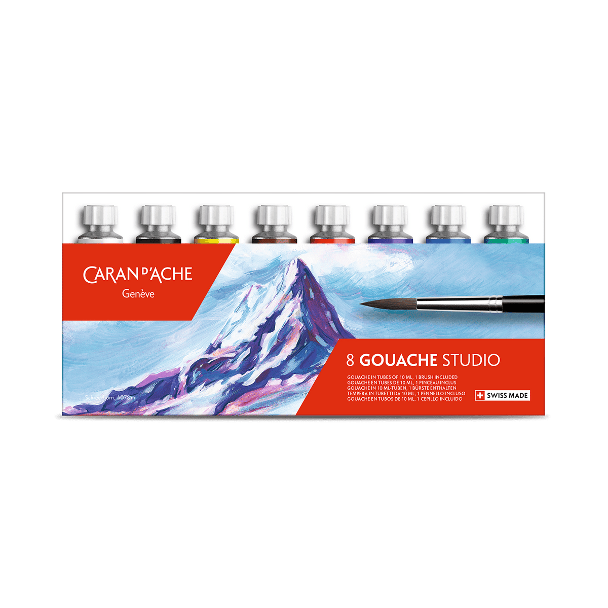 Box of 8 Tubes of Paint GOUACHE STUDIO 10 ml