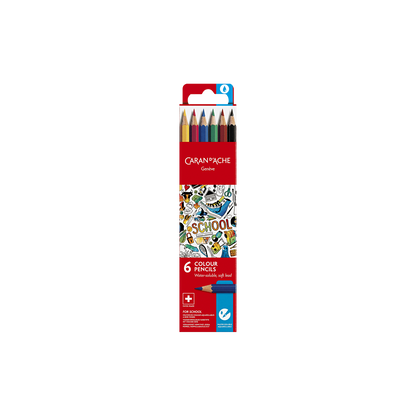 Boîte Carton 6 Crayons Aquarellables SCHOOL LINE