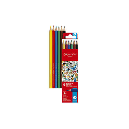 Boîte Carton 6 Crayons Aquarellables SCHOOL LINE