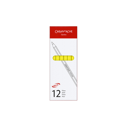 Boîte de 12 crayons MAXI Jaunes Fluo