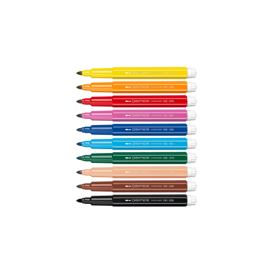 Cardboard boxe of Maxi 10 Fibre-tipped pens SWISSCOLOR