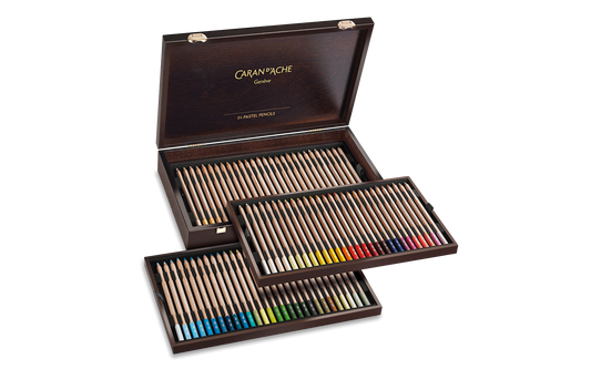 Wooden Box of 84 Colours PASTEL PENCILS