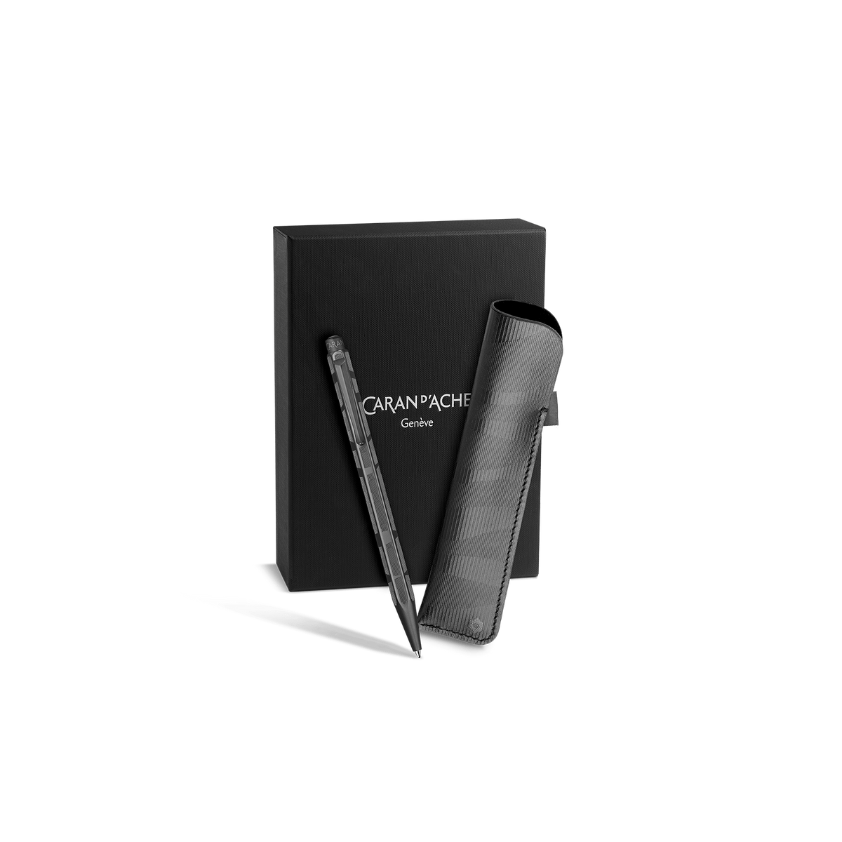 Set ECRIDOR™ BLACK LINES Kugelschreiber und Lederetui