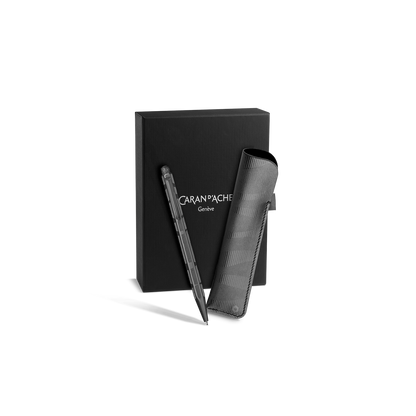 Set ECRIDOR™ BLACK LINES Kugelschreiber und Lederetui