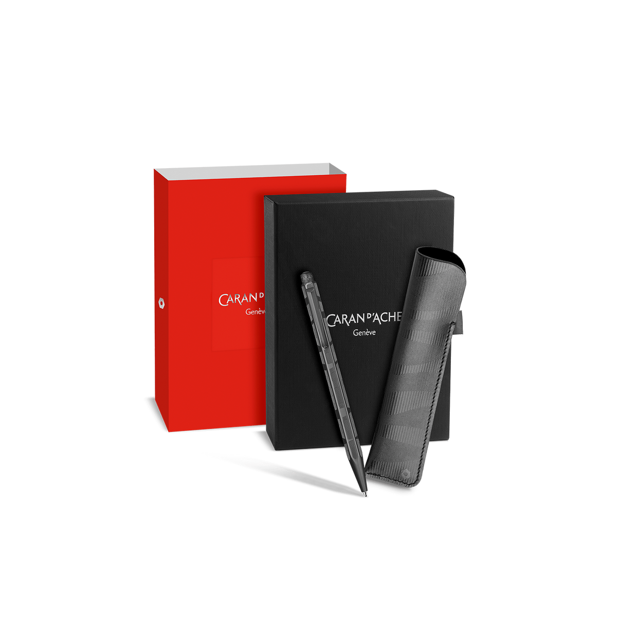 Set ECRIDOR™ BLACK LINES Kugelschreiber und Lederetui