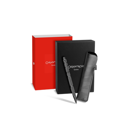 Set ECRIDOR™ BLACK LINES Kugelschreiber und Lederetui