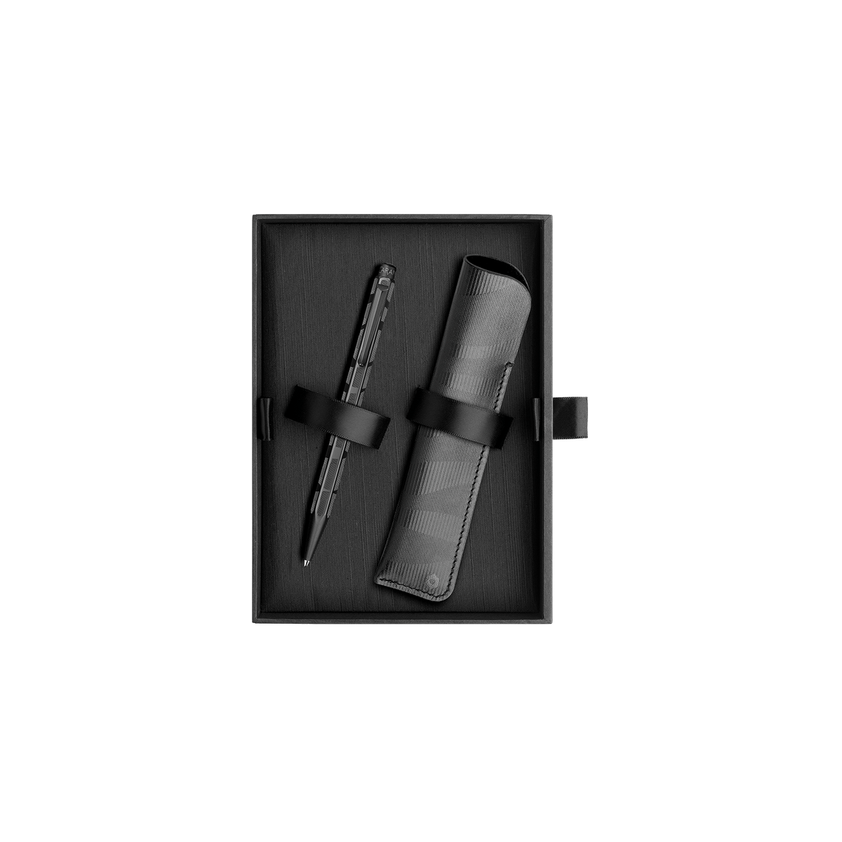 Set ECRIDOR™ BLACK LINES Kugelschreiber und Lederetui