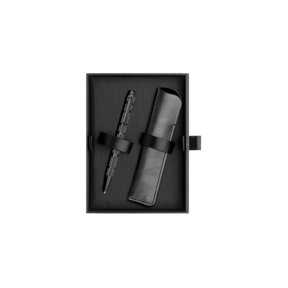 Set ECRIDOR™ BLACK LINES Kugelschreiber und Lederetui