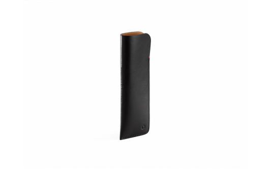ASTUCCIO IN PELLE PER 2 PENNE, COLORE NERO