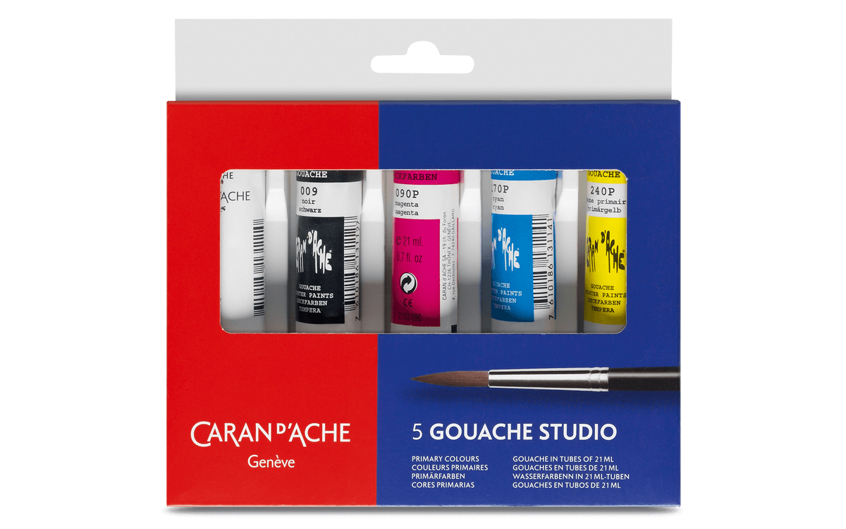 GOUACHE STUDIO – Assortiment 5 couleurs en tubes 21 ml