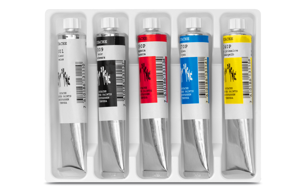 GOUACHE STUDIO – Assortiment 5 couleurs en tubes 21 ml