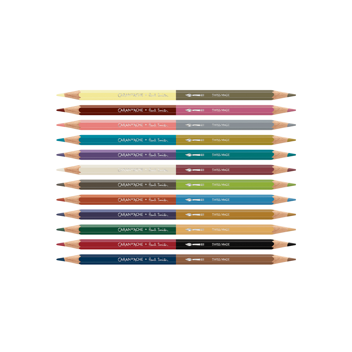 Scatola con 12 Matite Colorate Bicolori & 1 Pennello Paul Smith