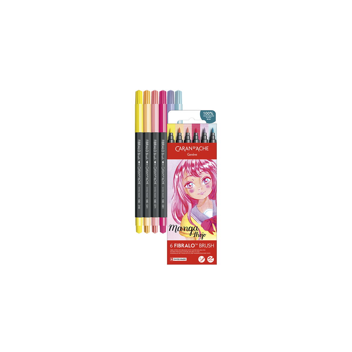 Set 6 Feutres Fibralo™ Brush Manga Shojo