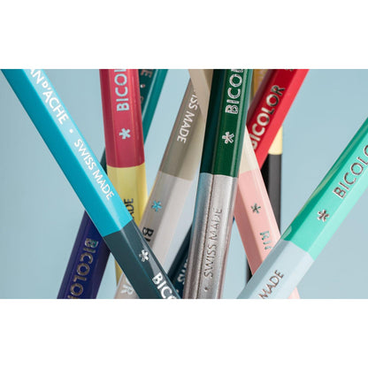 Scatola con 9 Matite Colorate Bicolori & 1 Pennello Alpine Frost