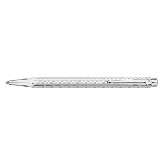 Set Stylo Bille Ecridor™ Damier Gris Argenté & Étui en Cuir Noir