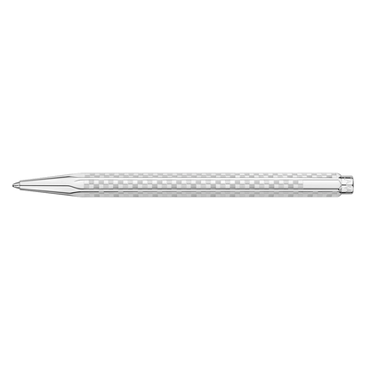 Set Penna a Sfera Ecridor™ Damier Grigio Argento & Astuccio in Pelle Nera