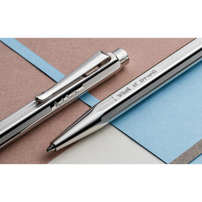 Set Ballpoint Pen Ecridor™ Paul Smith Grey Silver & Black Leather Case