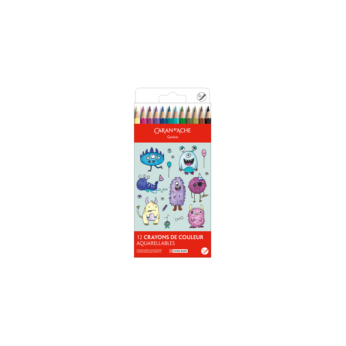 Kawaii-Set 12 Farbstifte Swisscolor Aquarell Funny Monsters