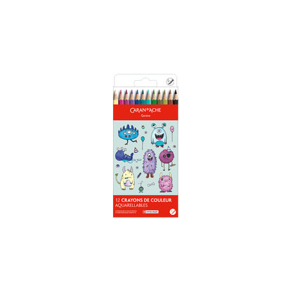 Kawaii-Set 12 Farbstifte Swisscolor Aquarell Funny Monsters