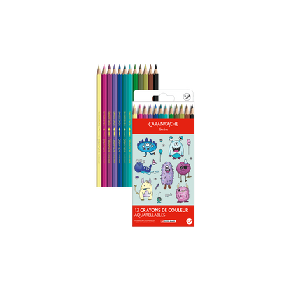 Kawaii-Set 12 Farbstifte Swisscolor Aquarell Funny Monsters