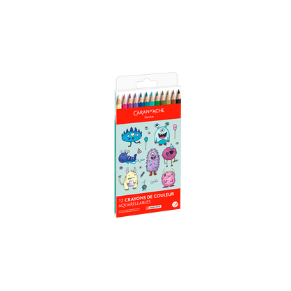 Kawaii-Set 12 Farbstifte Swisscolor Aquarell Funny Monsters