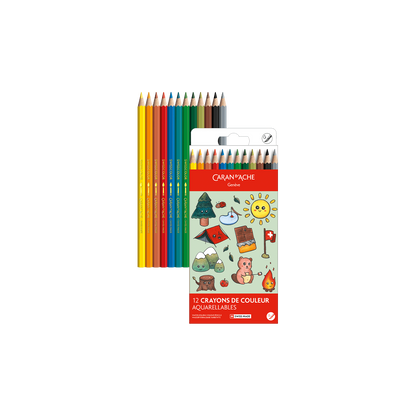 Kawaii-Set 12 Farbstifte Swisscolor Aquarell Swiss Mountain